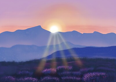 Summer Sunrise landscape