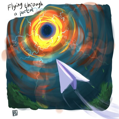 Flying_through_a_portal_Daily_Spitpaint