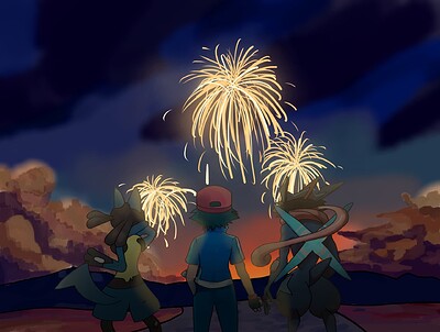 ash greninja lucario nuw year contest