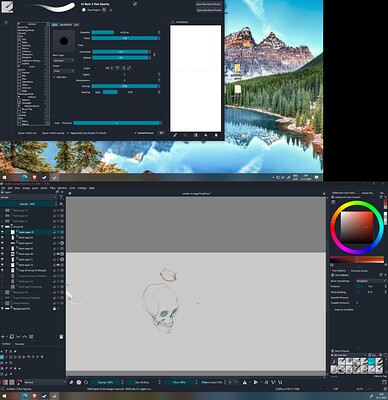 2 monitor setup brush editor