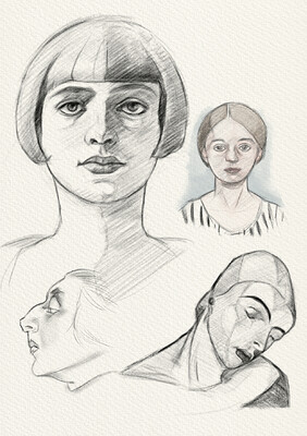 Schizzi da opere di Felice Casorati