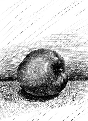 mela_matita tratteggio
