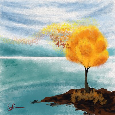 Krita Challenge 0925 Breezy Day Autumn Lake