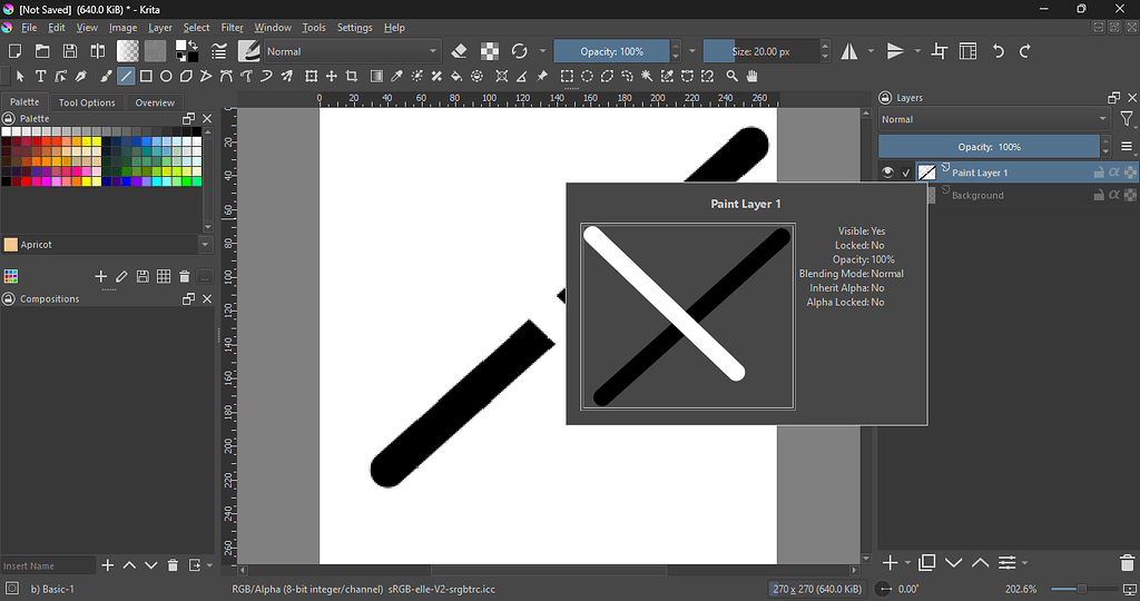 How to Make Transparent BackGround Krita compatible with white brush