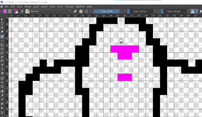 krita mirror odd numbered pixels