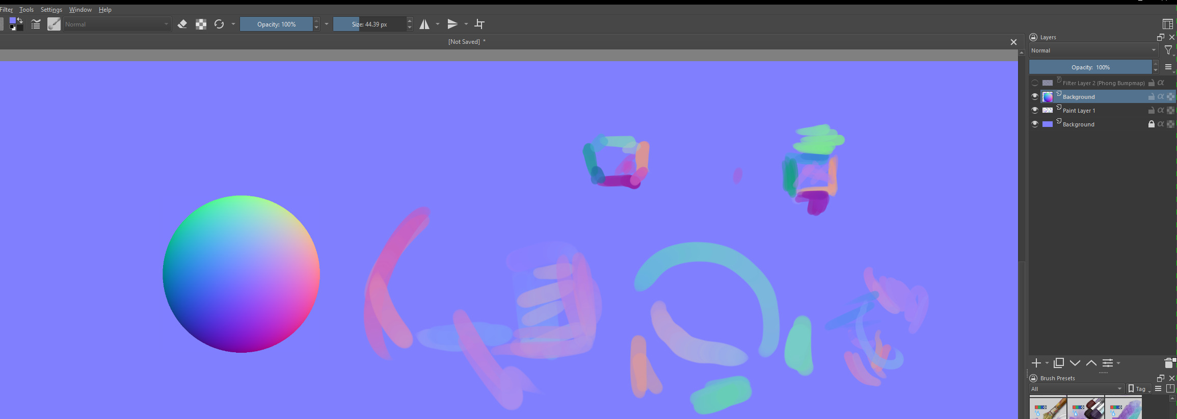 Texture Normal Map Brush how do I add color and custom stroke