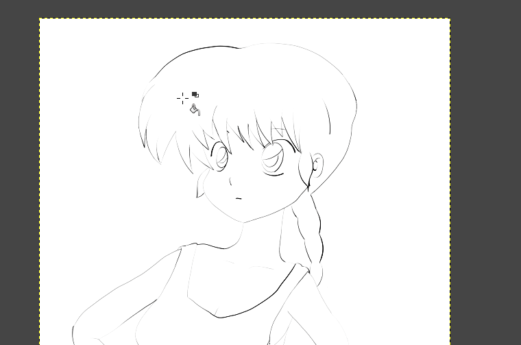 gimp fill lineart