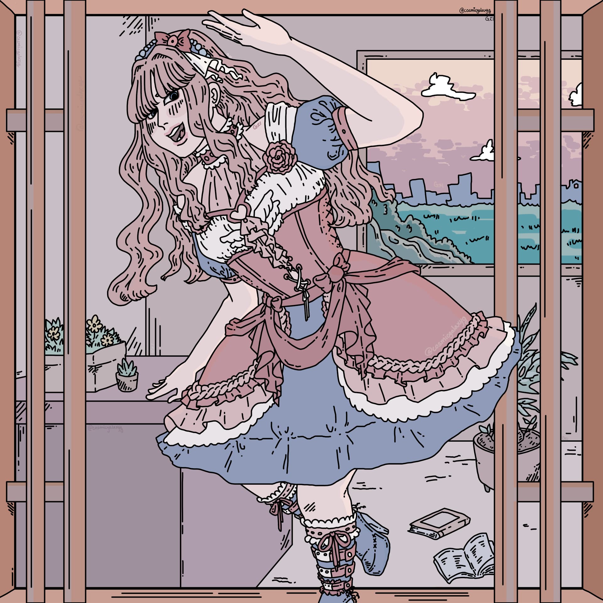 Lolita Pastel Goth Flat Color Line artwork - Finished Artworks