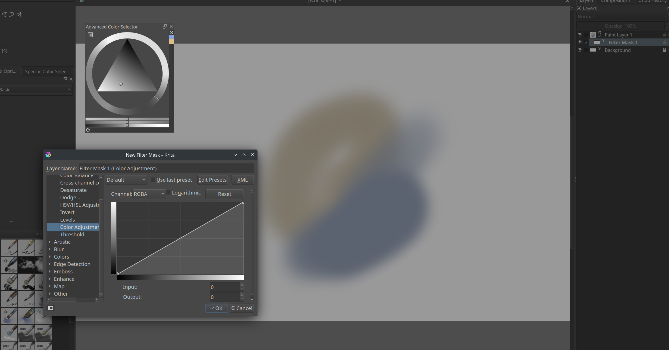 Canvas dims when filter mask is on Basics & Interface Krita Artists