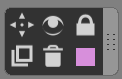 after the bin icon there is a box with the colour in it