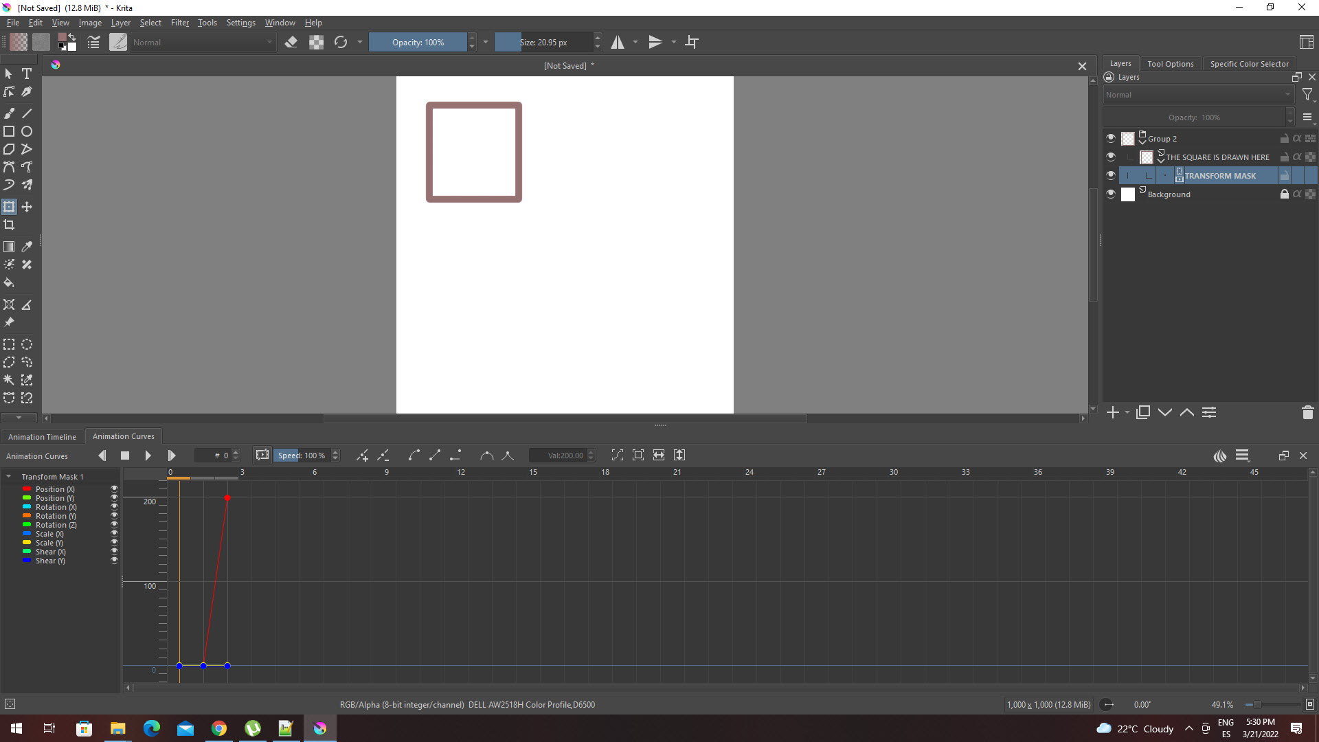 I can't edit Transform Masks per frame for Animations General