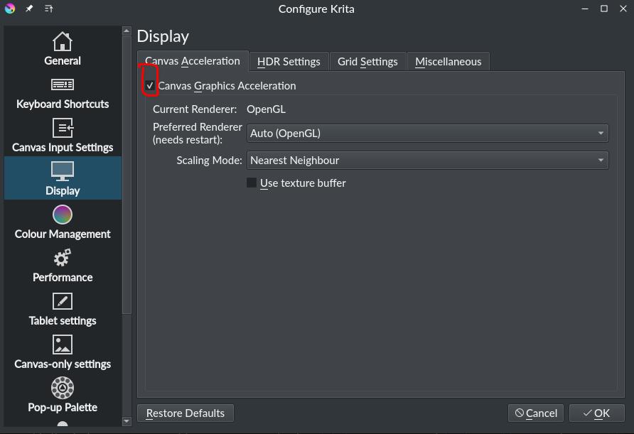 Tablet pen not working and hungin on Krita Input Device Support