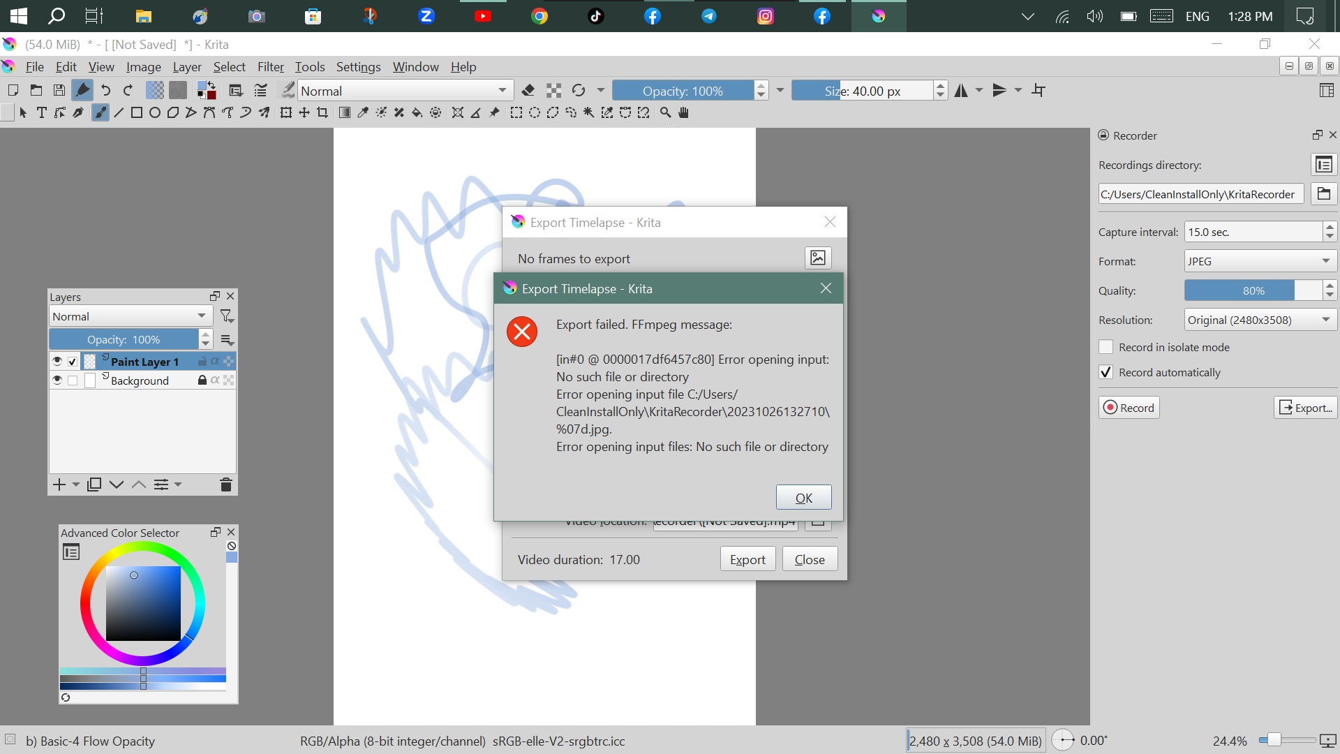 Recorder problem⚠ - General Questions - Krita Artists