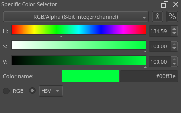 Color sliders dock