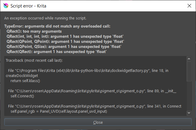 Error message on start - General Questions - Krita Artists