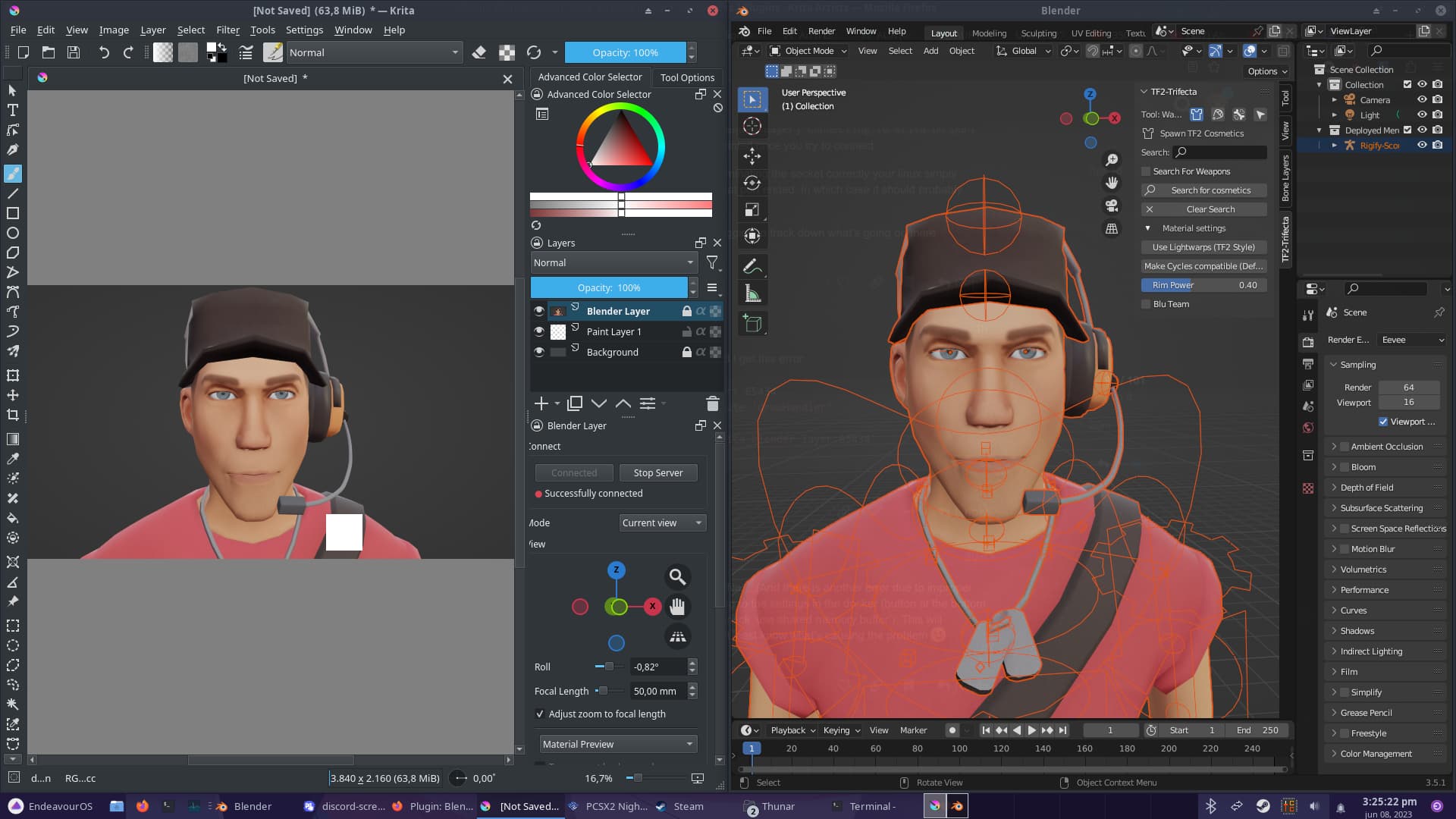 Plugin Blender Layer Live 3d View in Krita 108 by Michelist