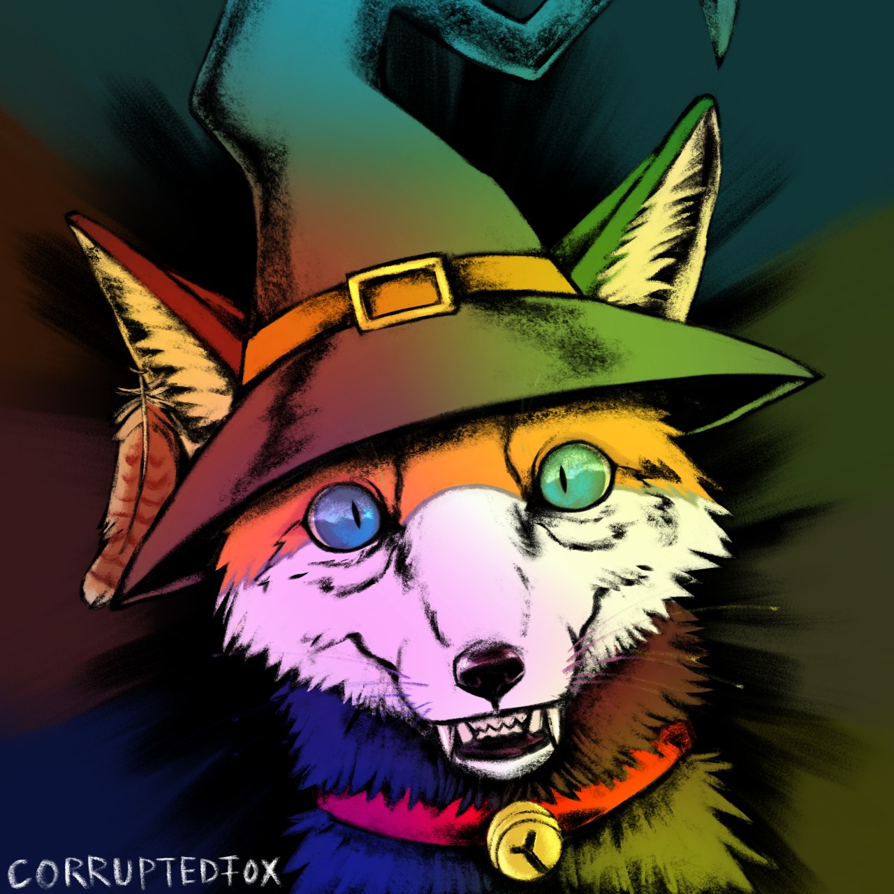 Charcoal Witchy Fox - Finished Artworks - Krita Artists