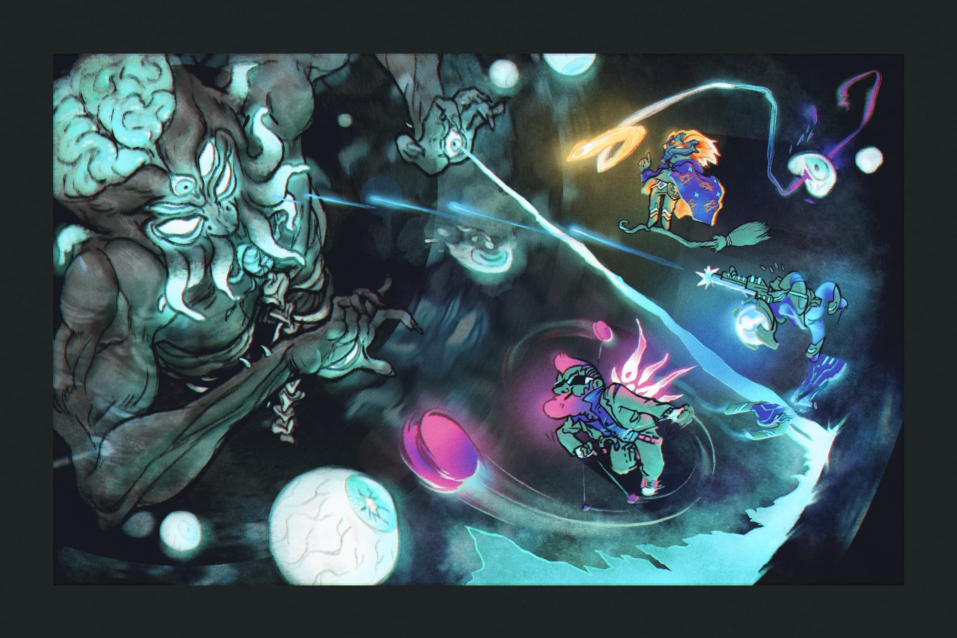 Three Terrarians vs the MoonLord Finished Artworks Krita Artists