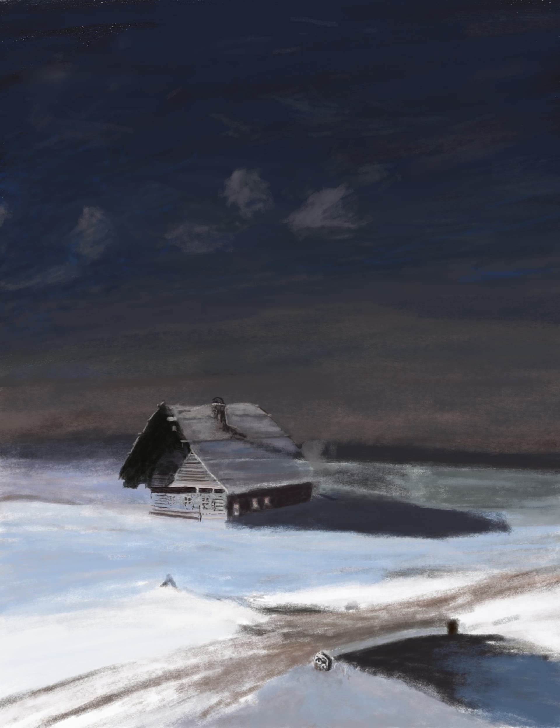 Winter Landscape after Aleksey Savrasov - WIP - Work In Progress