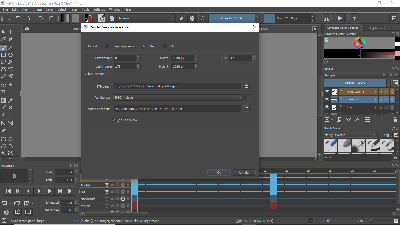 I can't render animation - General Questions - Krita Artists