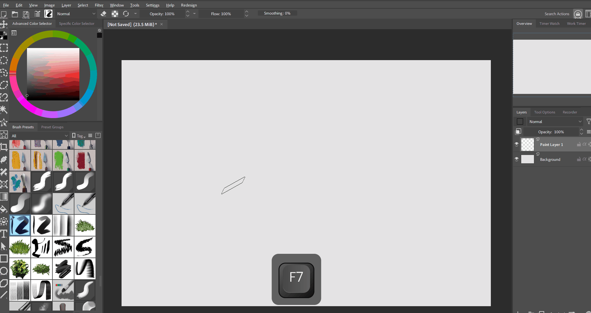 Default Activate Line Tool