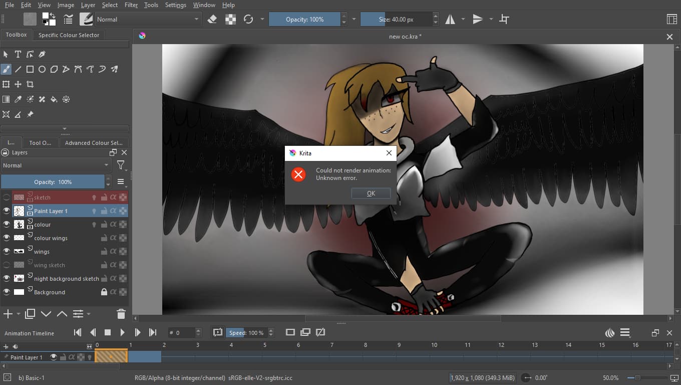 Error when rendering animation - General Questions - Krita Artists